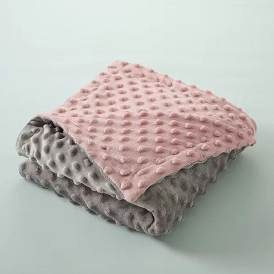 Couverture bébé rose et grise