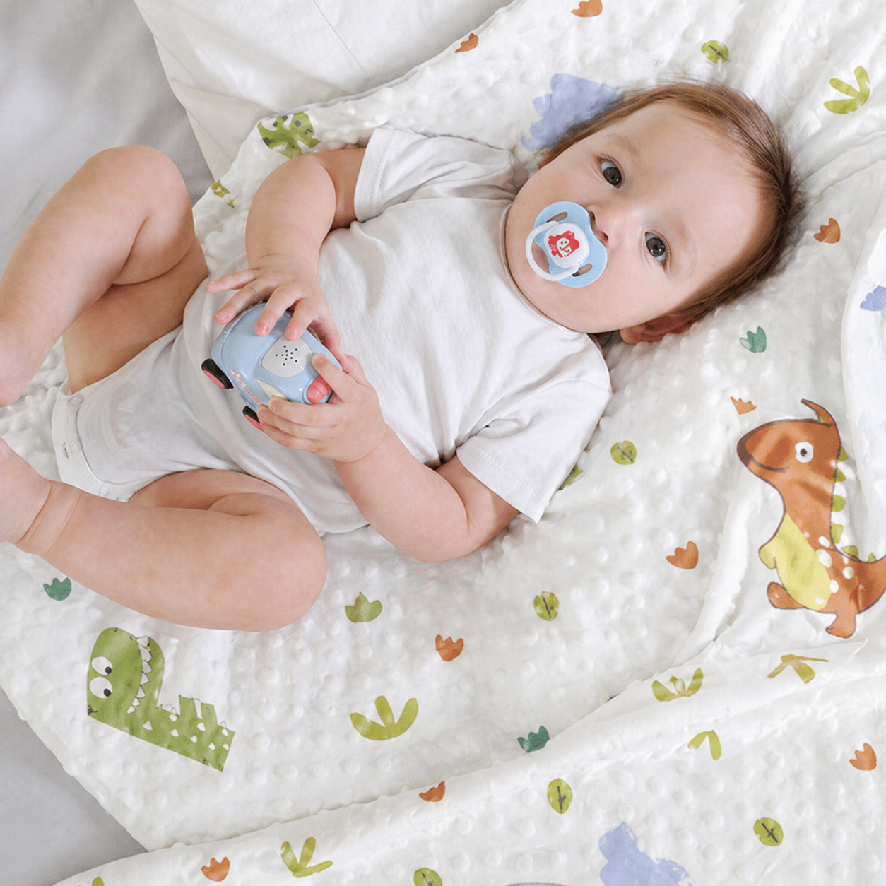 couverture bebe motif dinosaure