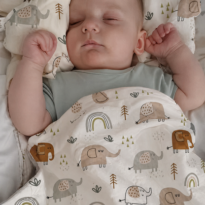 couverture bebe motif éléphant