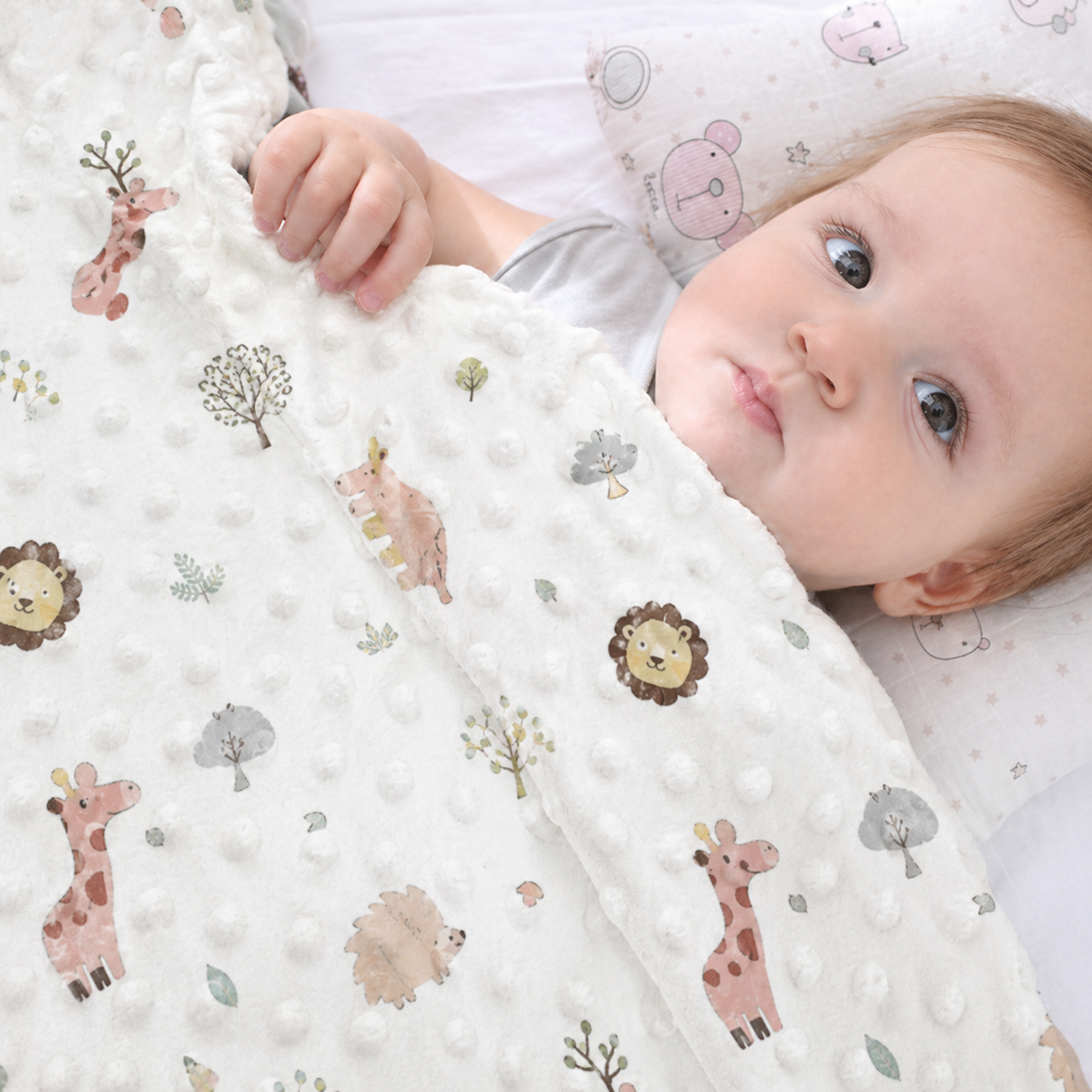 couverture bebe motif savane